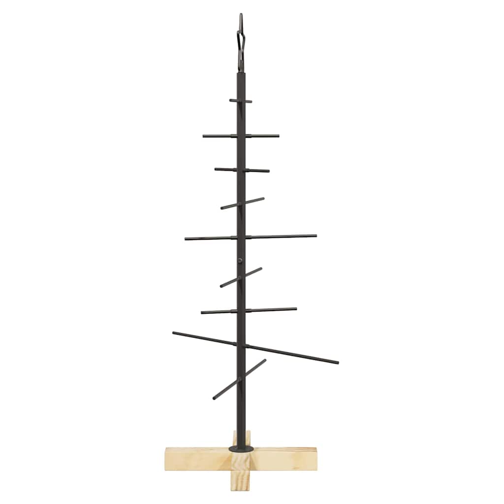 Metal juletræ med stativ Sort 89 cm Pulverlakeret Stål