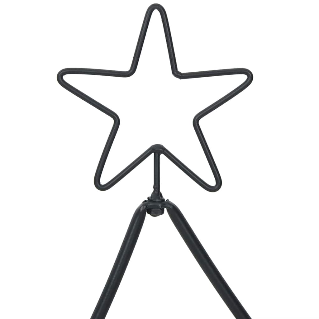 Metal juletræ med stativ Sort 125 cm Stål
