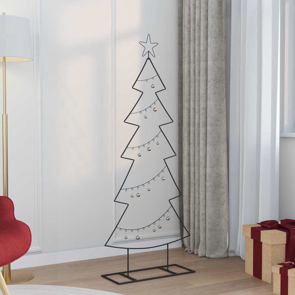 Metal juletræ med stativ Sort 150 cm Stål