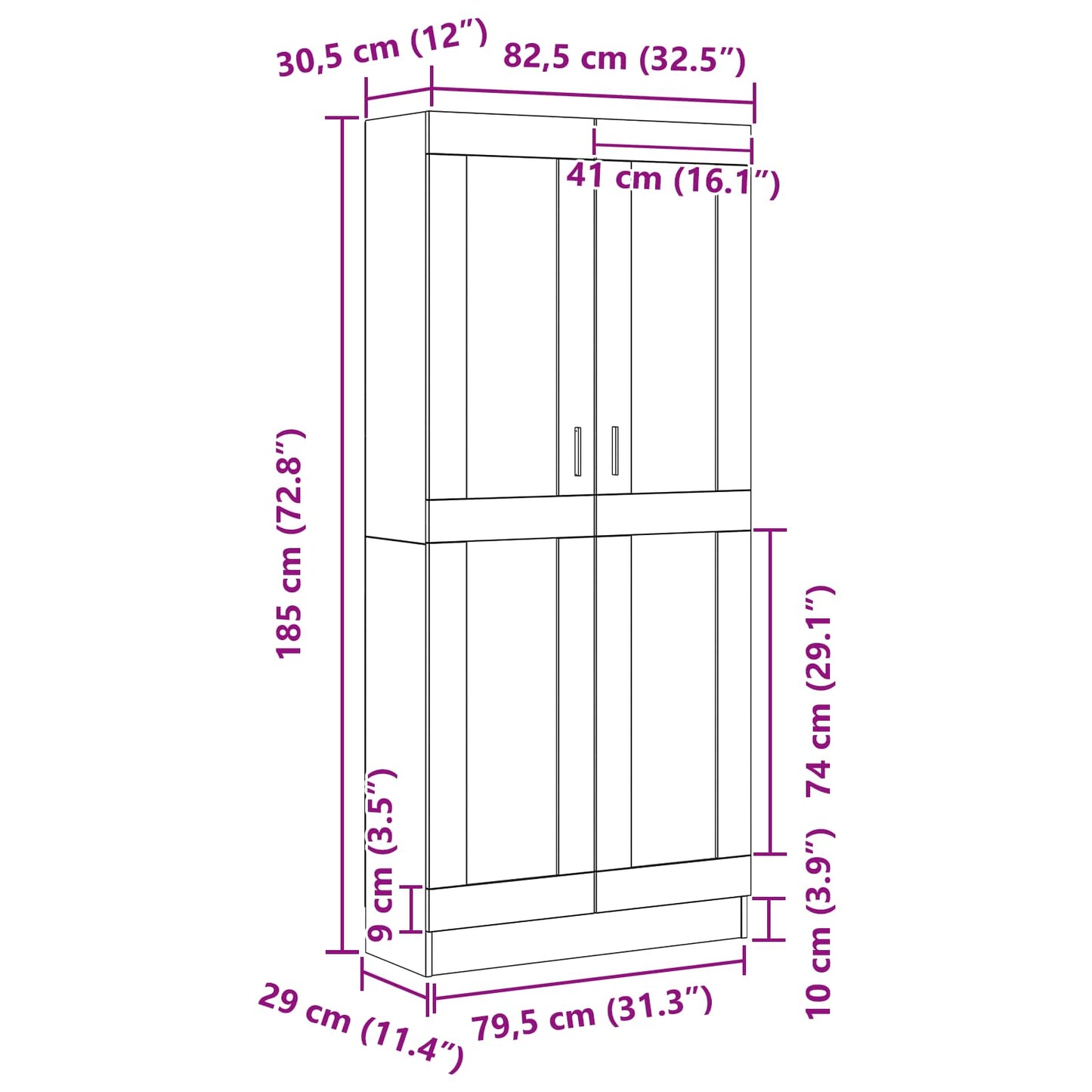Bogskab 3 niveauer 82,5 x 30,5 x 185 cm Konstrueret træ Sort eg