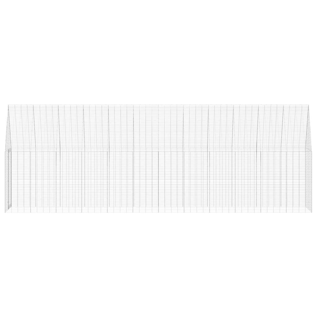 Hønsebur 2 pcs Sølv 600 x 100 x 210 cm Galvaniseret stål