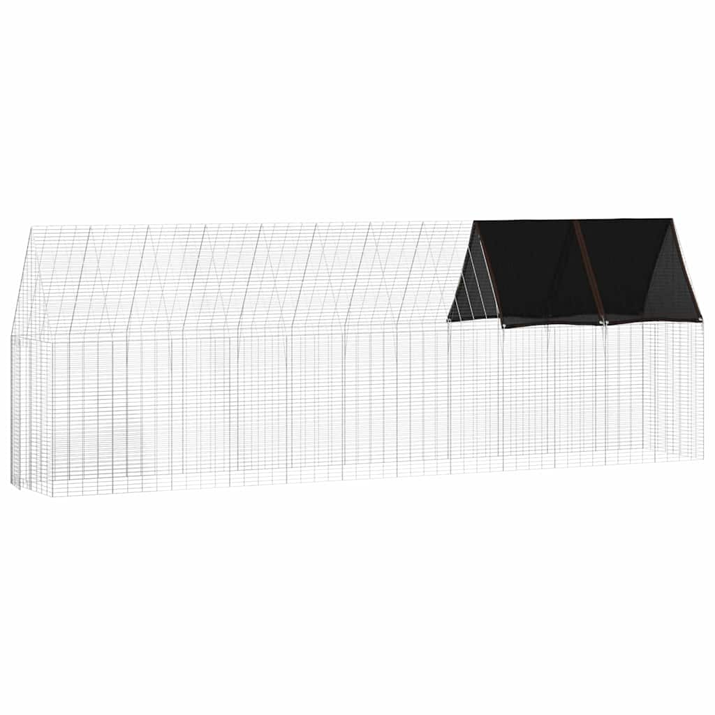 Hønsebur 2 pcs Sølv 600 x 100 x 210 cm Galvaniseret stål
