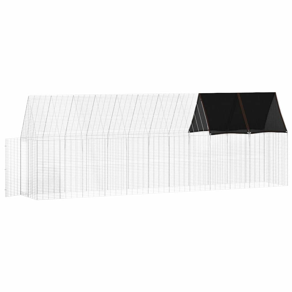 Hønsebur 2 pcs Sølv 600 x 100 x 210 cm Galvaniseret stål