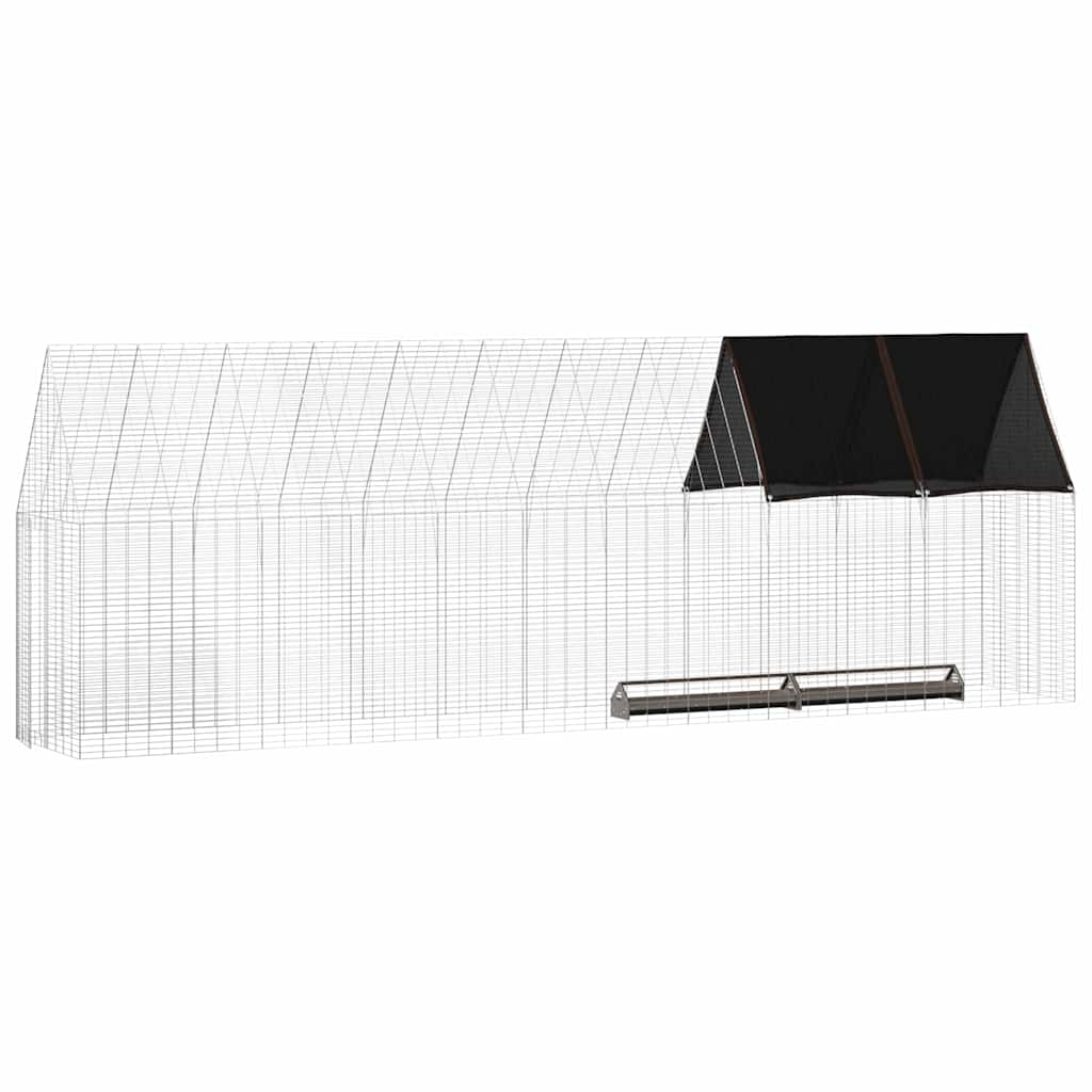 Hønsebur 2 pcs Sølv 600 x 100 x 210 cm Galvaniseret stål