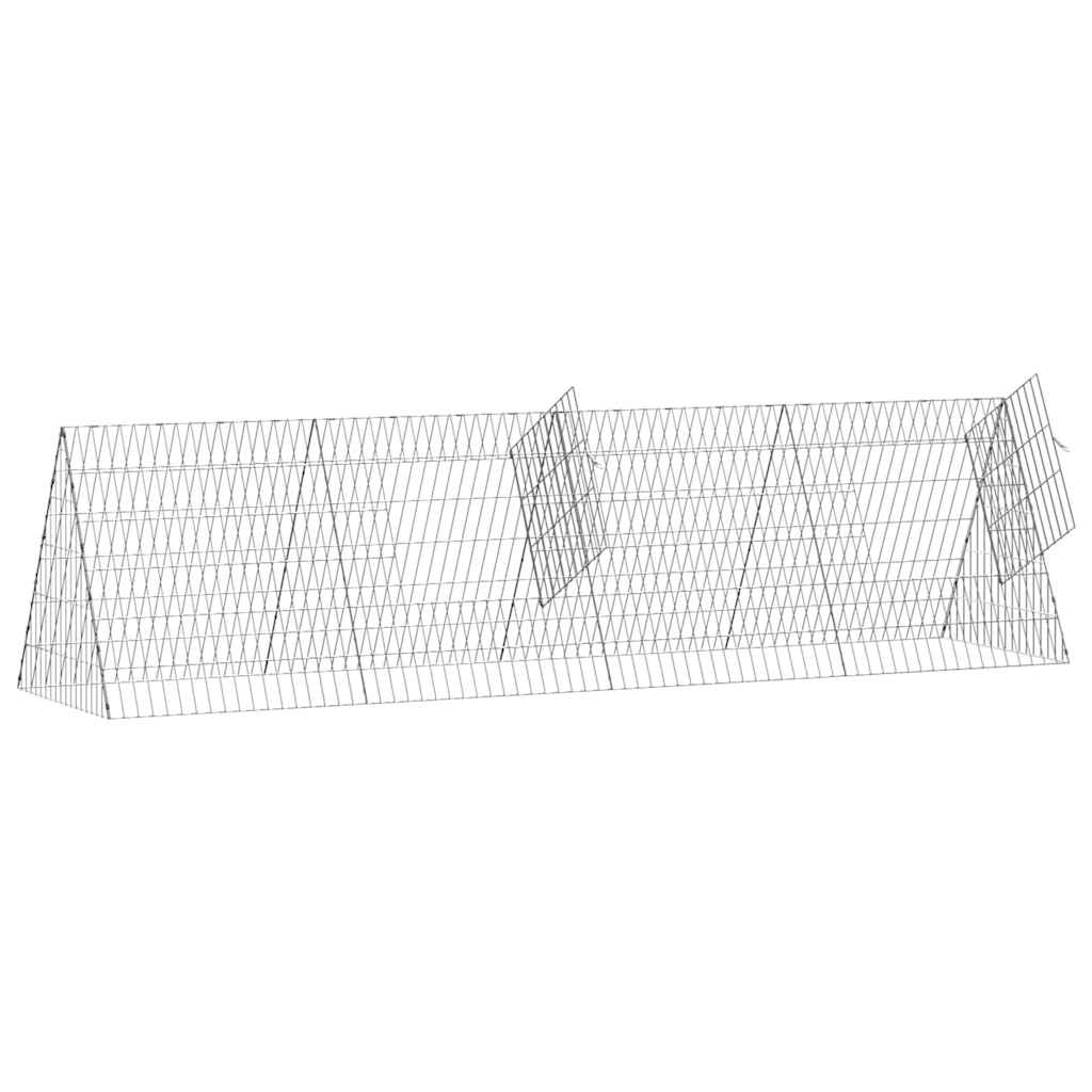 Hønsebur Sølv 215 x 55 x 55 cm Galvaniseret stål