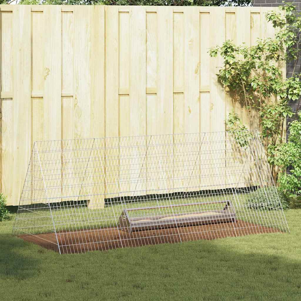 Hønsebur Sølv 215 x 100 x 85 cm Galvaniseret stål billede