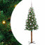 Slankt Juletræ med stativ Grøn 150 cm PVC og Massiv Fyrretræ