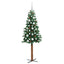 Slankt Juletræ med stativ Grøn 150 cm PVC og Massiv Fyrretræ