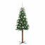 Slankt Juletræ med stativ Grøn 150 cm PVC og Massiv Fyrretræ