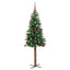 Slankt Juletræ med stativ Grøn 150 cm PVC og Massiv Fyrretræ