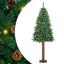 Slankt Juletræ med stativ Grøn 180 cm PVC og Massiv Fyrretræ