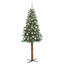 Slankt Juletræ med stativ Grøn 180 cm PVC og Massiv Fyrretræ