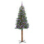 Slankt Juletræ med stativ Grøn 180 cm PVC og Massiv Fyrretræ
