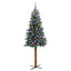 Slankt Juletræ med stativ Grøn 180 cm PVC og Massiv Fyrretræ