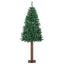 Slankt Juletræ med stativ Grøn 210 cm PVC og Massiv Fyrretræ