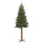 Slankt Juletræ med stativ Grøn 210 cm PVC og Massiv Fyrretræ