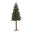 Slankt Juletræ med stativ Grøn 210 cm PVC og Massiv Fyrretræ