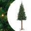 Slankt Juletræ med stativ Grøn 210 cm PVC og Massiv Fyrretræ
