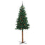 Slankt Juletræ med stativ Grøn 210 cm PVC og Massiv Fyrretræ