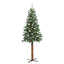 Slankt Juletræ med stativ Grøn 210 cm PVC og Massiv Fyrretræ