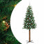 Slankt Juletræ med stativ Grøn 210 cm PVC og Massiv Fyrretræ