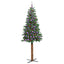 Slankt Juletræ med stativ Grøn 210 cm PVC og Massiv Fyrretræ