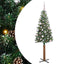 Slankt Juletræ med stativ Grøn 150 cm PVC og Massiv Fyrretræ
