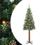 Slankt Juletræ med stativ Grøn 150 cm PVC og Massiv Fyrretræ
