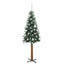 Slankt Juletræ med stativ Grøn 150 cm PVC og Massiv Fyrretræ