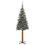 Slankt Juletræ med stativ Grøn 150 cm PVC og Massiv Fyrretræ