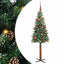 Slankt Juletræ med stativ Grøn 150 cm PVC og Massiv Fyrretræ