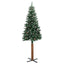 Slankt Juletræ med stativ Grøn 150 cm PVC og Massiv Fyrretræ
