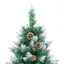 Slankt Juletræ med stativ Grøn 180 cm PVC og Massiv Fyrretræ