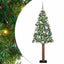 Slankt Juletræ med stativ Grøn 180 cm PVC og Massiv Fyrretræ