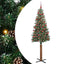 Slankt Juletræ med stativ Grøn 180 cm PVC og Massiv Fyrretræ