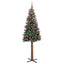 Slankt Juletræ med stativ Grøn 180 cm PVC og Massiv Fyrretræ