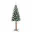 Slankt Juletræ med stativ Grøn 180 cm PVC og Massiv Fyrretræ