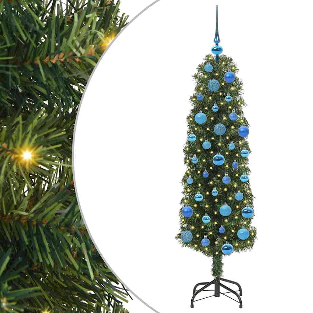 Kunstigt juletræ med stativ Grøn 150 cm PVC og Stål og Plastik