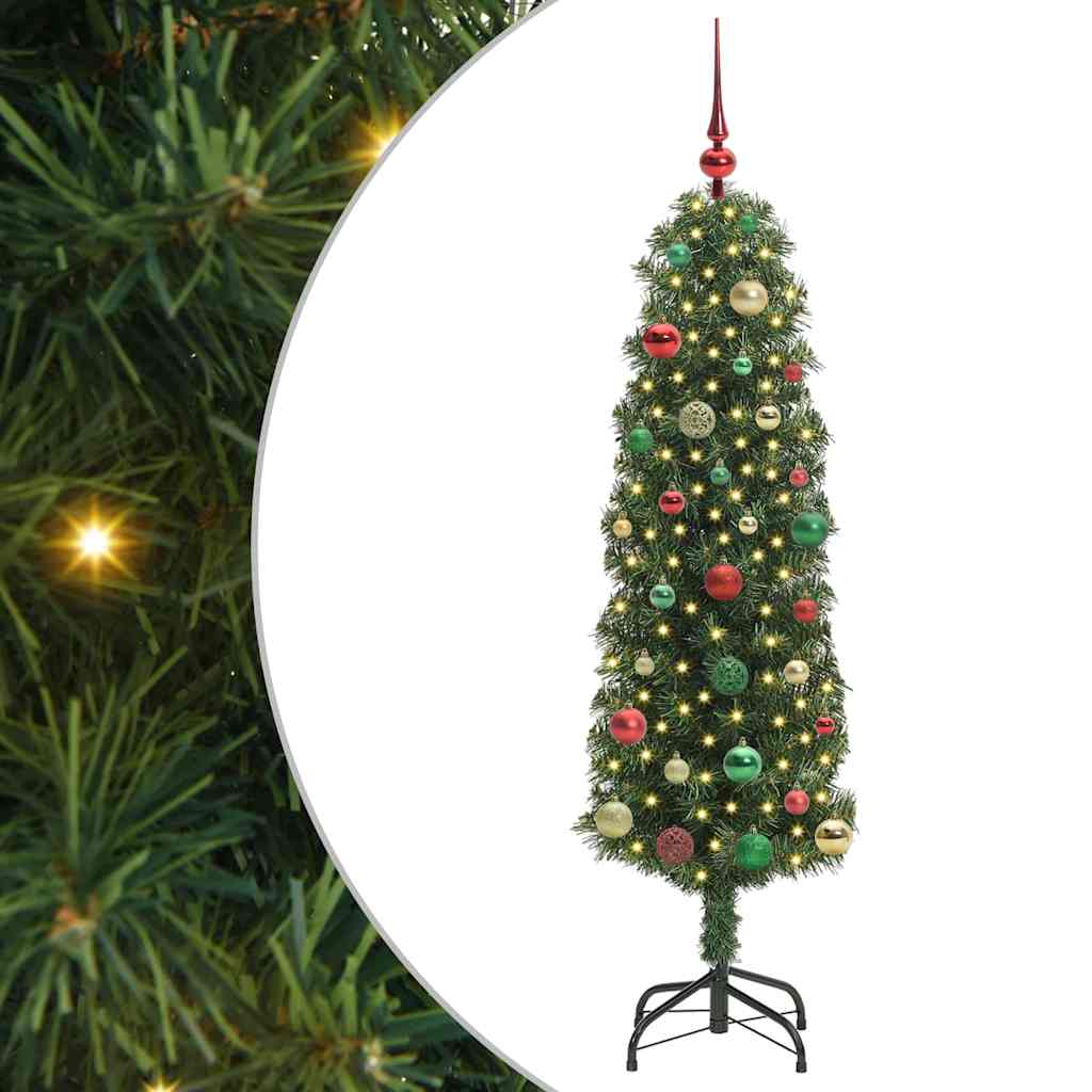 Kunstigt juletræ med stativ Grøn 150 cm PVC og Stål og Plastik