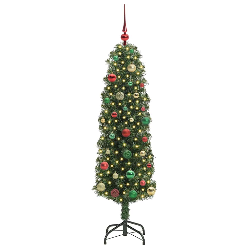Kunstigt juletræ med stativ Grøn 150 cm PVC og Stål og Plastik