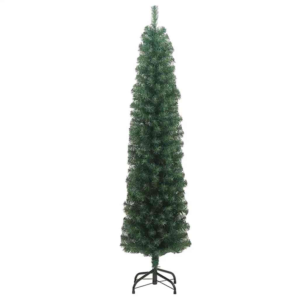 Kunstigt juletræ med stativ Grøn 240 cm PVC og Stål og Plastik