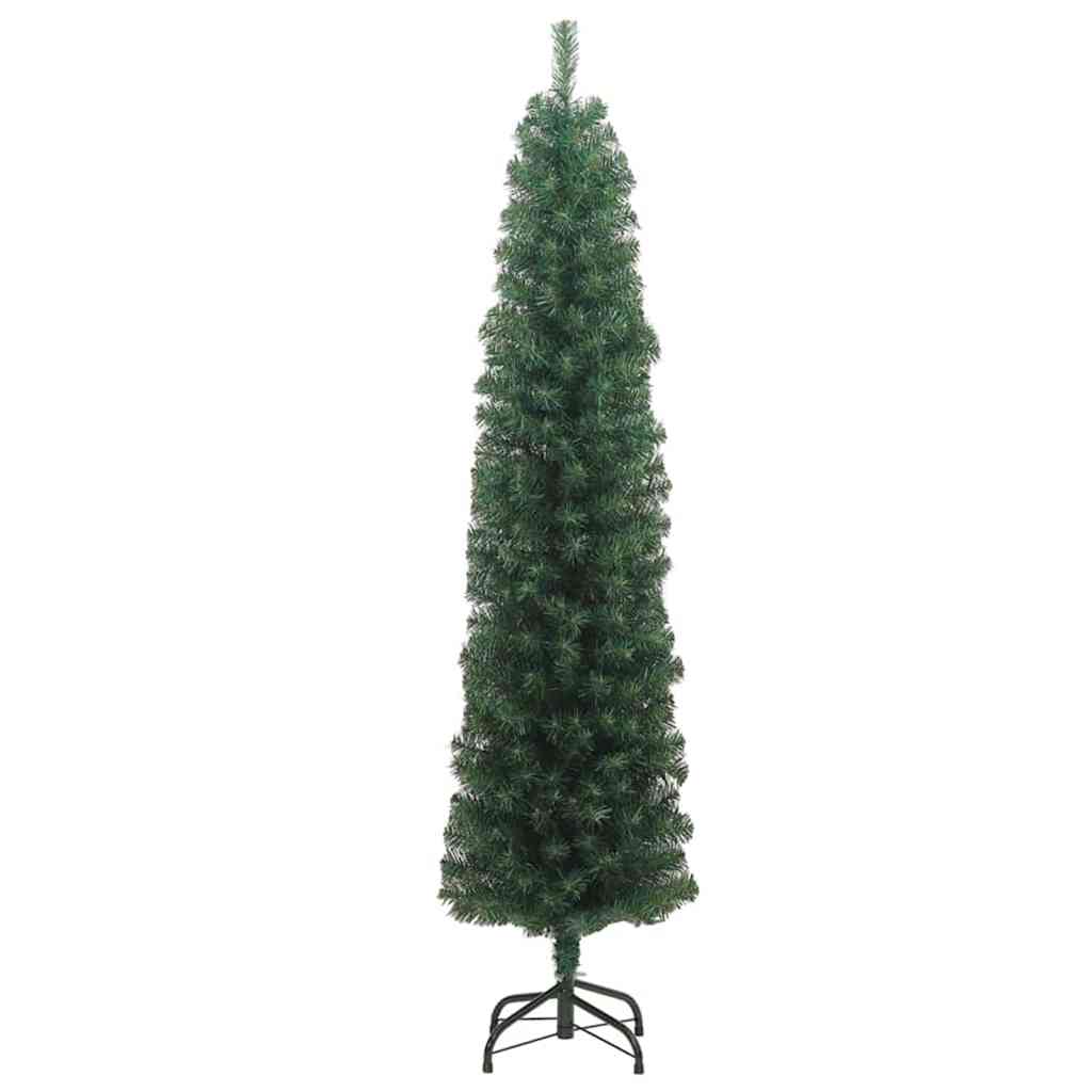 Kunstigt juletræ med stativ Grøn 240 cm PVC og Stål og Plastik