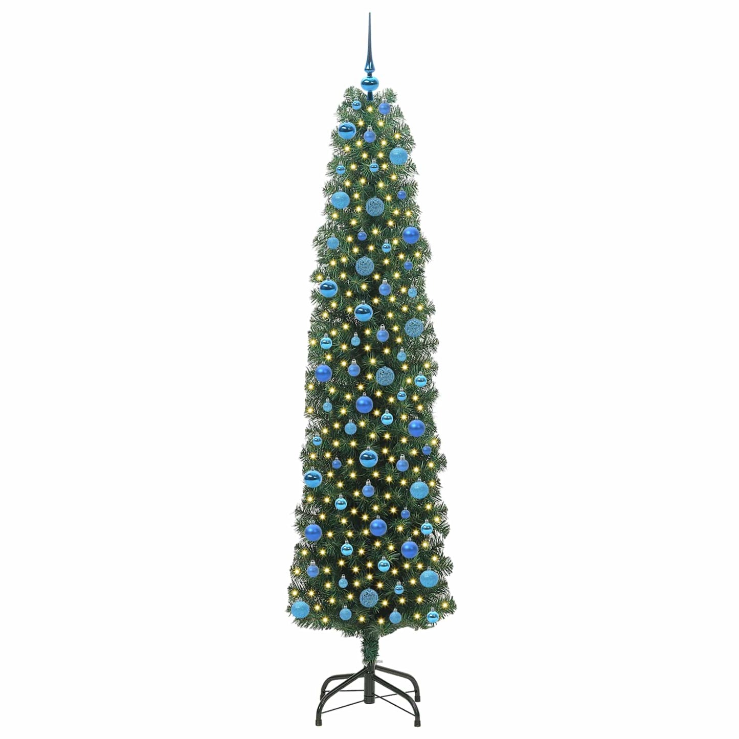 Kunstigt juletræ med stativ Grøn 240 cm PVC og Stål og Plastik