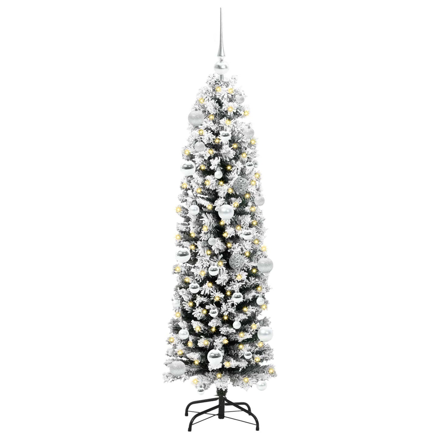 Kunstigt juletræ med stativ Grøn 150 cm PVC og Stål og Plastik