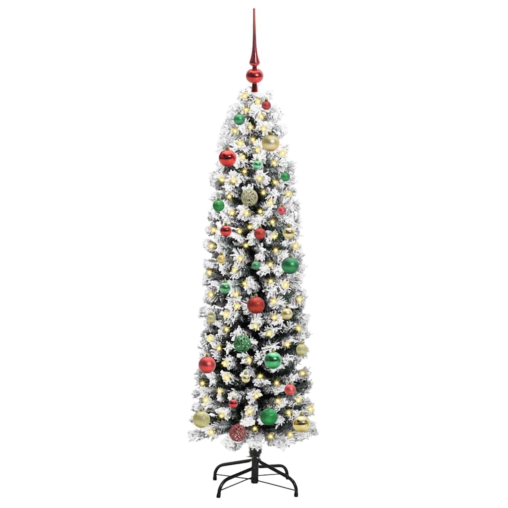 Kunstigt juletræ med stativ Grøn 150 cm PVC og Stål og Plastik