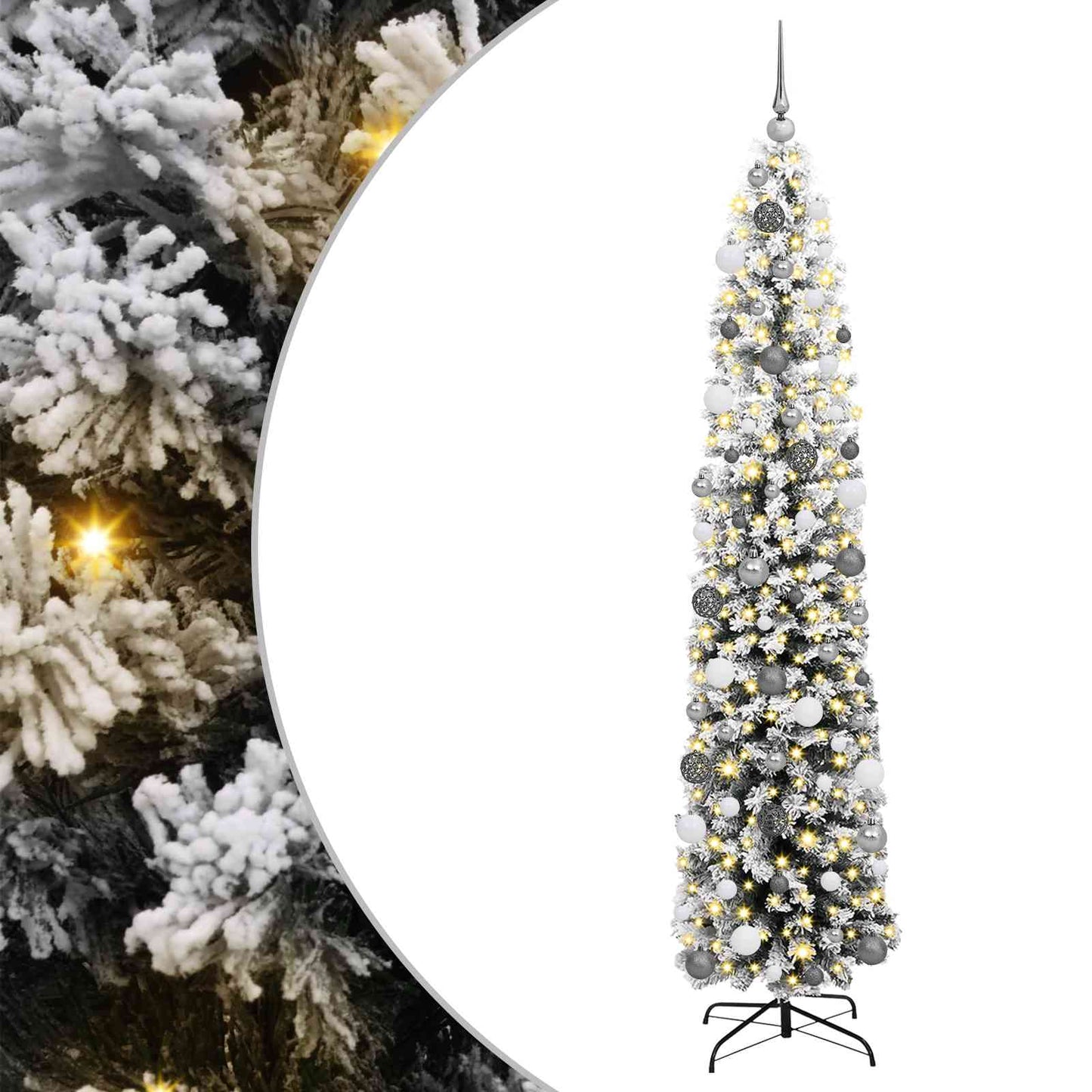 Kunstigt juletræ med stativ Grøn 210 cm PVC og Stål og Plastik