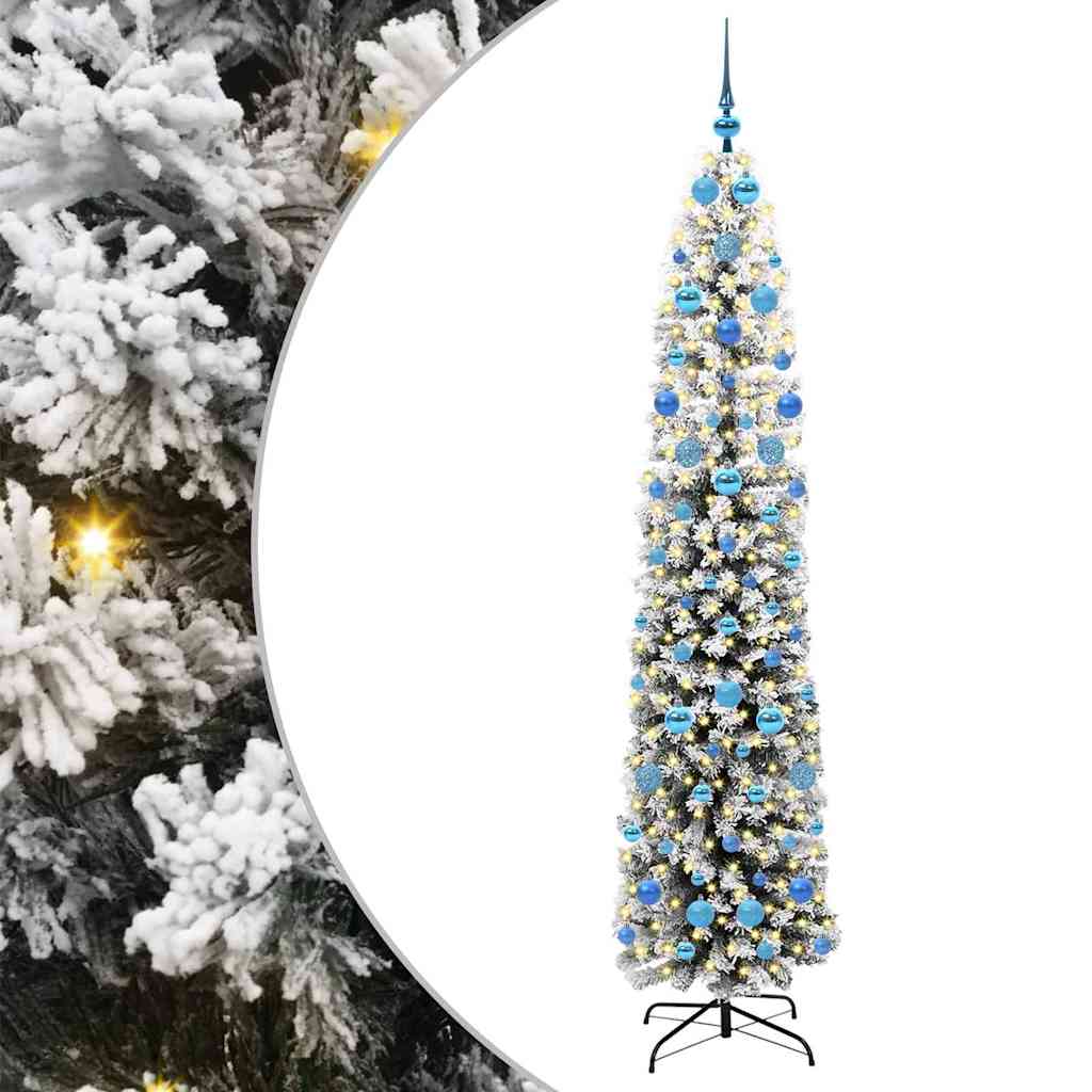 Kunstigt juletræ med stativ Grøn 210 cm PVC og Stål og Plastik