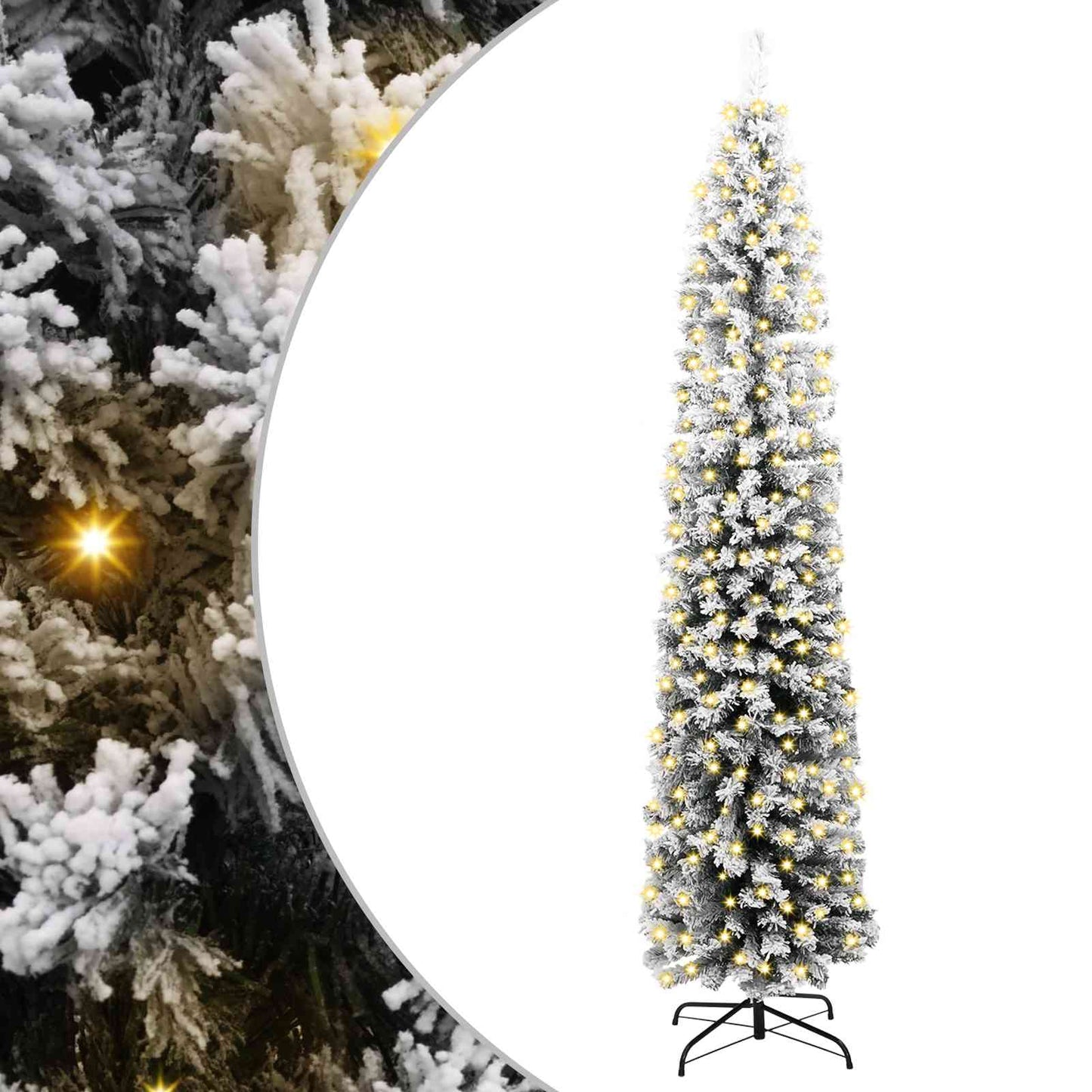 Kunstigt juletræ med stativ Grøn 240 cm PVC og Stål og Plastik