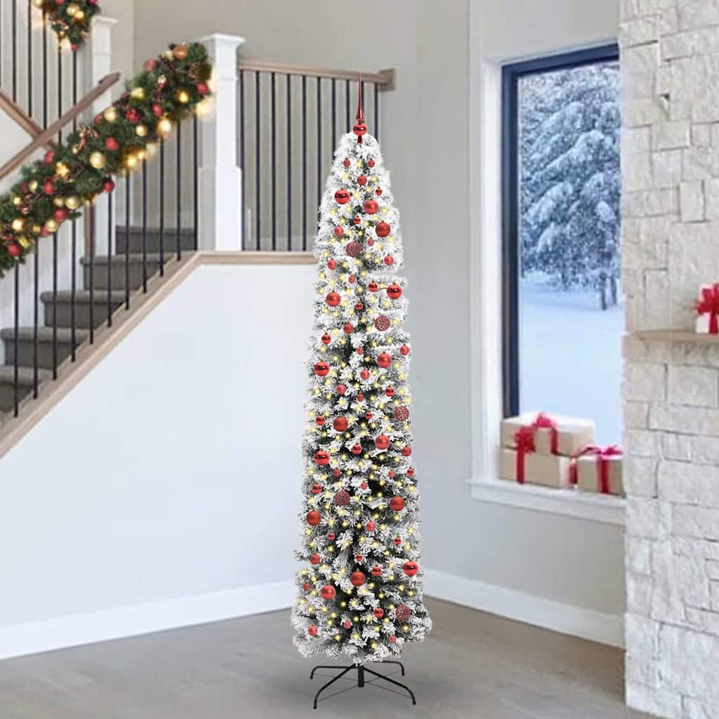 Kunstigt juletræ med stativ Grøn 240 cm PVC og Stål og Plastik