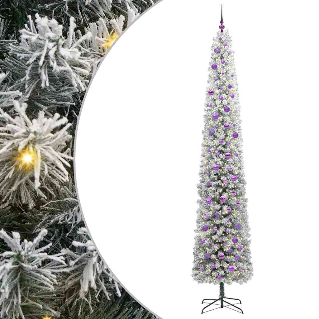 Kunstigt juletræ med stativ Grøn 270 cm PVC og Stål og Plastik